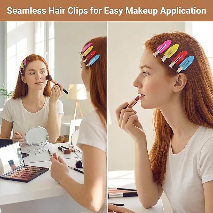 Creaseless Hair Clips for Women Styling 40Pcs Getting Ready No Crease Hair Clips for Bangs Setting No Bend Dent Makeup Clip Application Skincare Clip (Black)