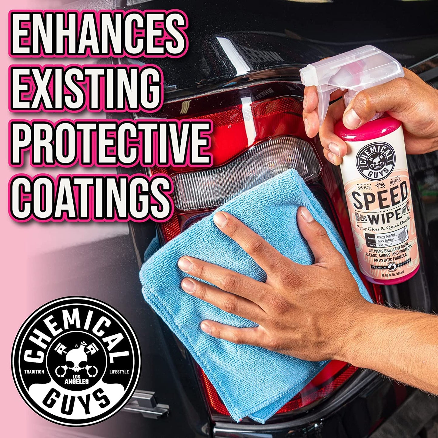 Chemical Guys Speed Wipe Quick Detailer, Safe for Cars, Trucks, SUVs, Motorcycles, RVs & More, Extra Large 32 fl oz, Cherry Scent