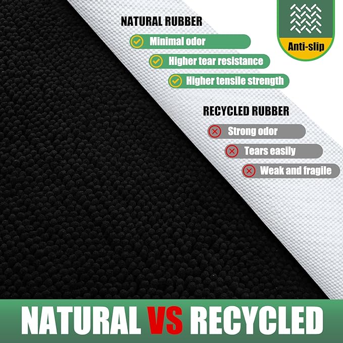 IM HOME Chenille Absorbent Outdoor Doormat 30" x 20", Washable Muddy Door Mats for Dog Non Slip Indoor Doormat Dog Mat for Muddy Paw Front Inside Doormats for Entryway Black