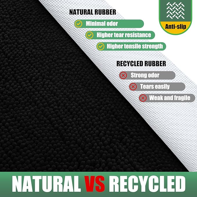 IM HOME Chenille Absorbent Outdoor Doormat 48" x 30", Washable Muddy Door Mats for Dog Non Slip Indoor Doormat Dog Mat for Muddy Paw Front Inside Doormats for Entryway Black