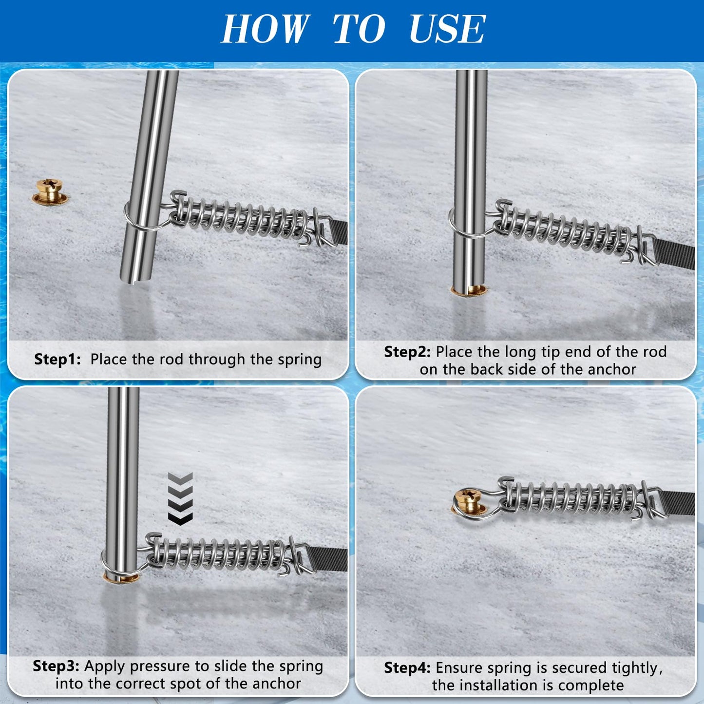 31-1/2 inch Pool Cover Tool, Extra Long Pool Cover Installation Tool, Swimming Pool Safety Cover Installation and Removal Rod Tool, Suitable for All Standard Pool Cover Anchors