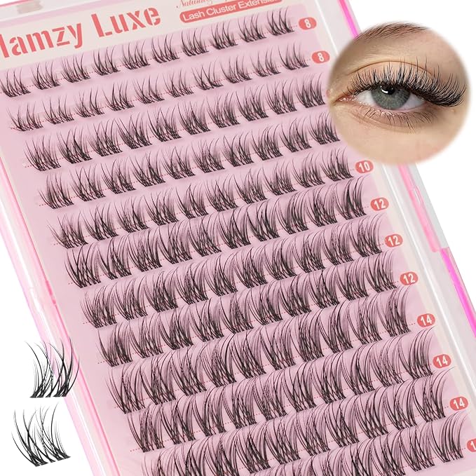 Wispy Lash Clusters Natural 8-14MM Eyelash Clusters CC Invisible Band Short Curly Cluster Eyelash Extensions DIY Versatile Eye Lashes Clusters Extension by MAMZY LUXE