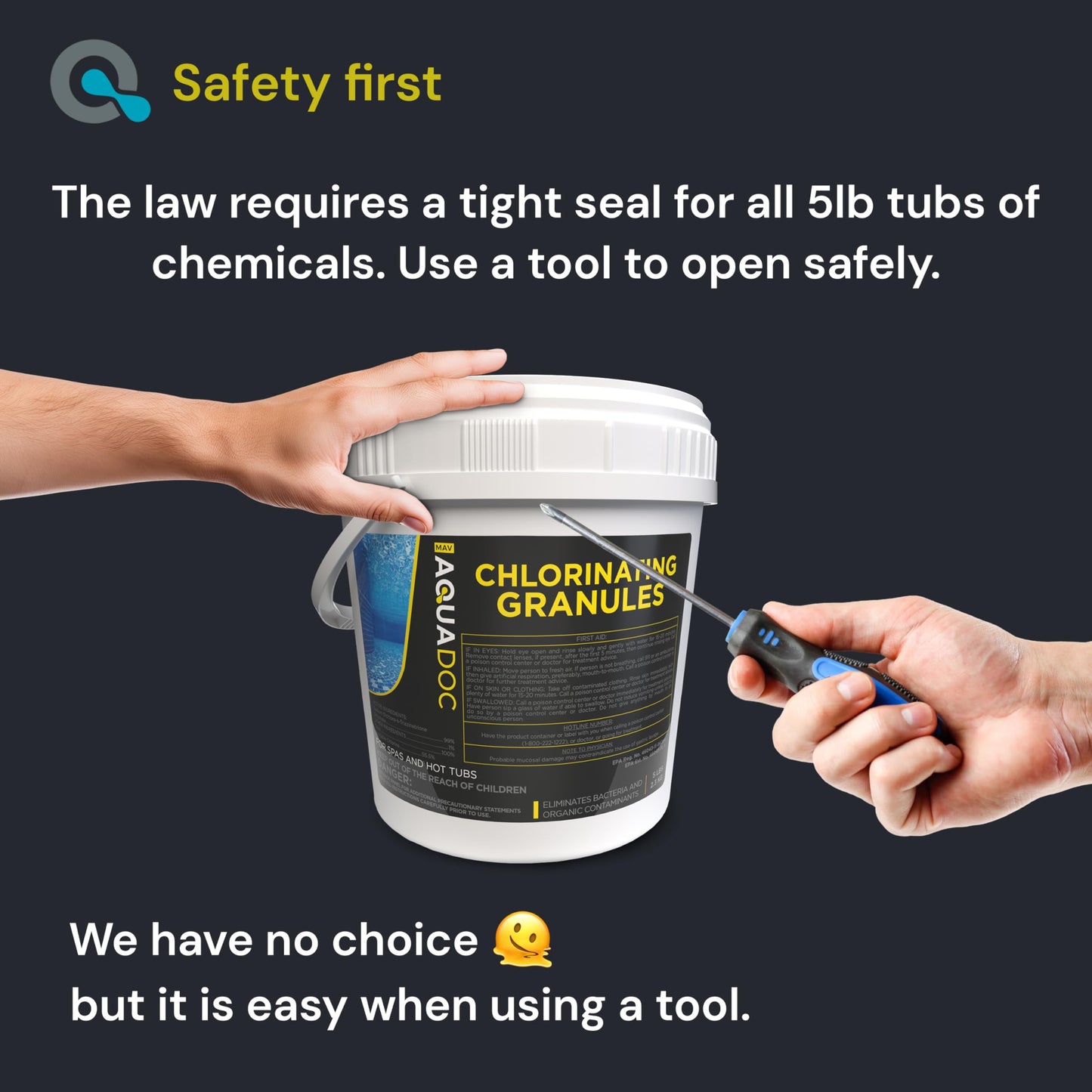 Spa Chlorine for Hot Tub Sanitizer - 5lb - Quick Dissolving Hot Tub Chlorine Granules, Spa Chemicals Made in The USA - AquaDoc