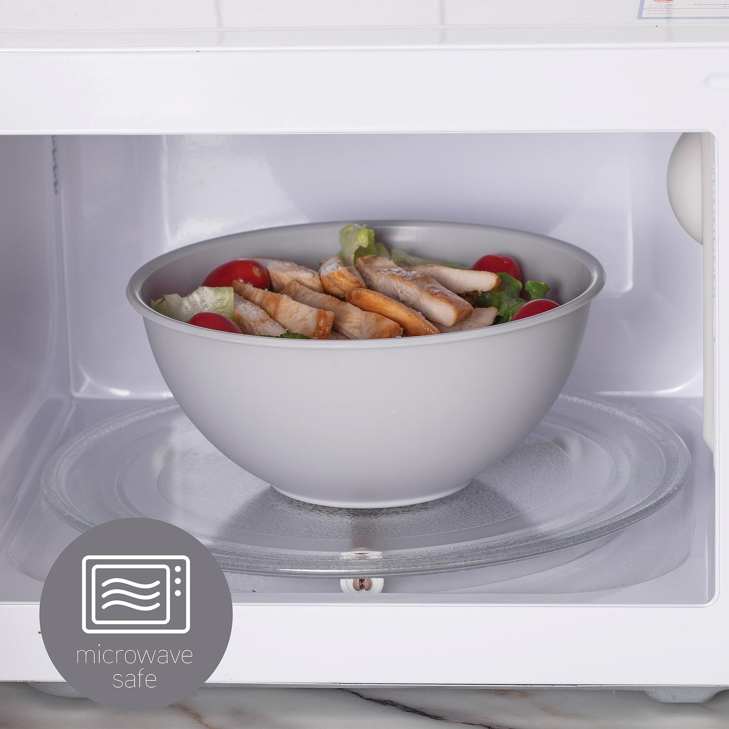 COOK WITH COLOR Plastic Nesting Mixing Bowls Set - 12 Piece includes 6 Prep Bowls and 6 Lids, Microwave Safe (Gray Ombre)