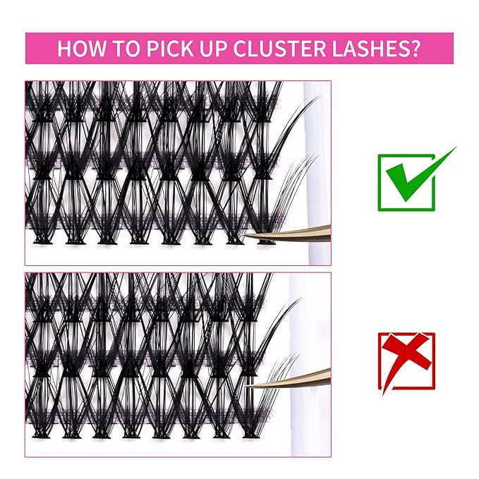 Cluster Lashes 30D+40D Individual Lashes 240pcs DIY Eyelash Extension D Curl 0.07 Natural Individual Lash Extensions False Eyelashes Wispy (30D+40D-0.07D, 12mm)