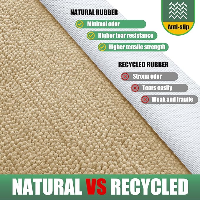 IM HOME Chenille Absorbent Outdoor Doormat 36" x 24", Washable Muddy Door Mats for Dog Non Slip Indoor Doormat Dog Mat for Muddy Paw Front Inside Doormats for Entryway Light Beige