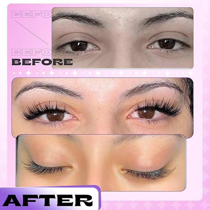 Lanflower Magnetic Eyelashes Natural Look, Reusable Magnetic Eyelashes with Applicator, No Need Glue Magnetic Lashes, Natural Wispy Cat Eye False Eyelashes with Magnets, Waterproof, Easy to Apply