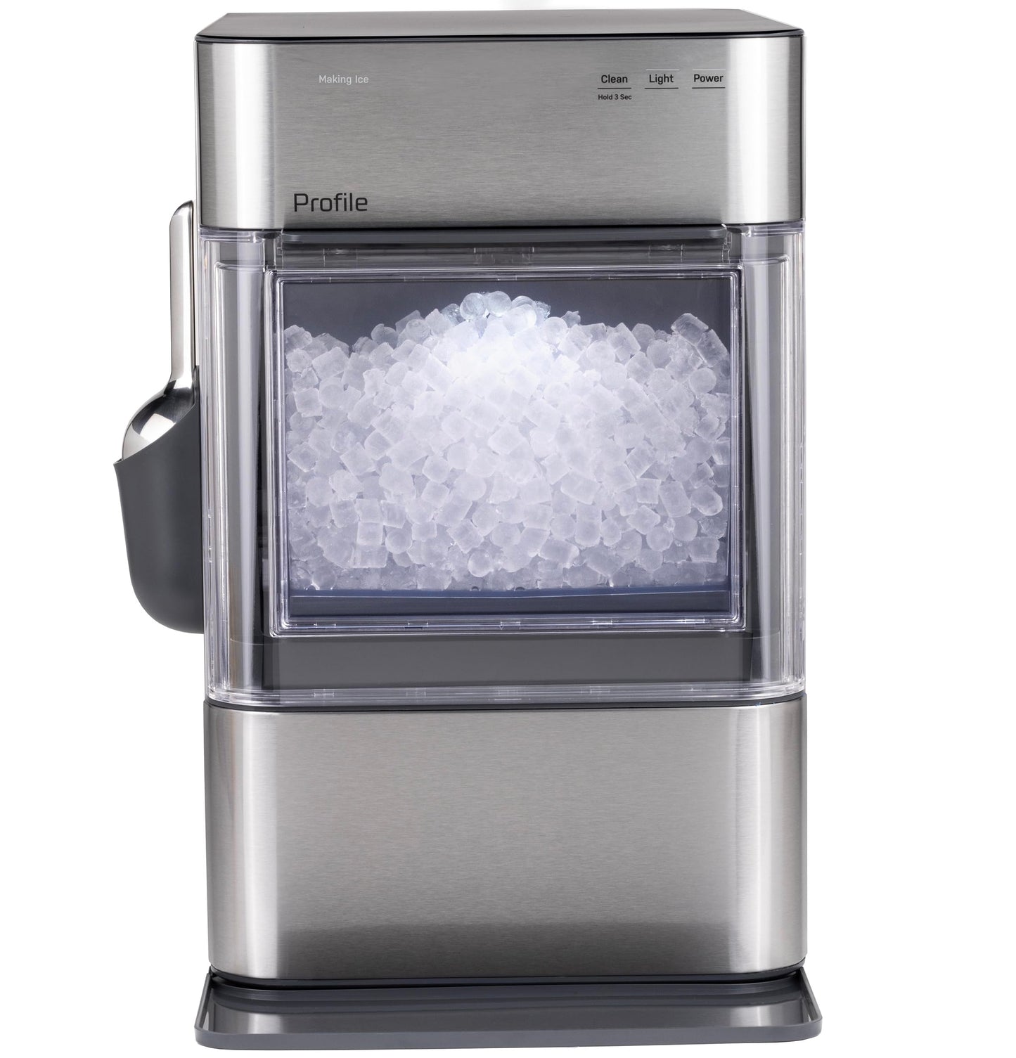 GE Profile Opal 2.0 Ultra Nugget Ice Maker with Scale Inhibiting Filter, Scoop Included, 38 lbs in 24 Hours, Pellet Ice Machine with WiFi & Smart Connected, Stainless Steel (Renewed)