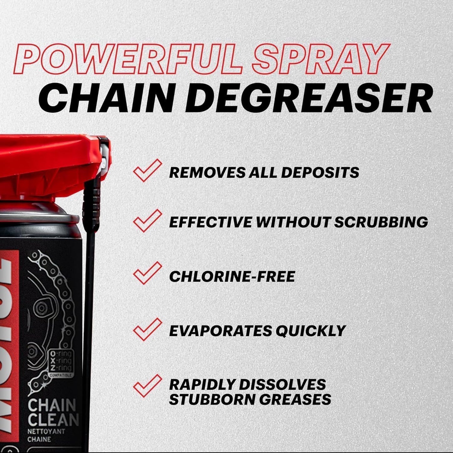 Motul C1 Chain Clean – Motorcycle Chain Cleaner for Dirt Bike, Street Bike, ATV, UTV & O-Ring/X-Ring Chains, Heavy Duty Degreaser Spray, Removes Grease & Grime Fast, 9.8 oz