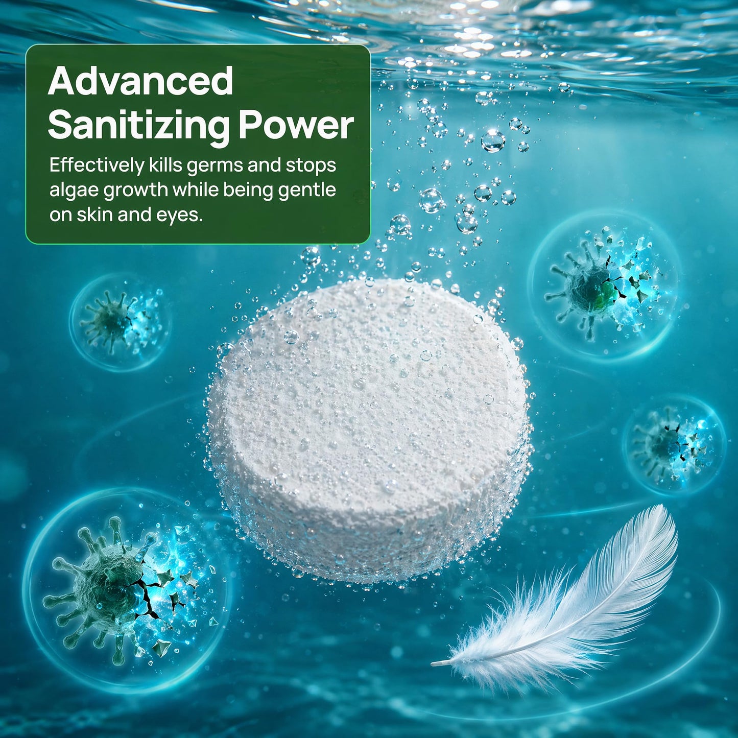 ClearView Bromine Tablets 1 Inch 2 Lbs for Spas, 1" Brominating Tabs Chemical Sanitizer for Pools & Hot Tubs, Slow Dissolving Low Chlorine Odor, Kill Bacteria & Control Algae
