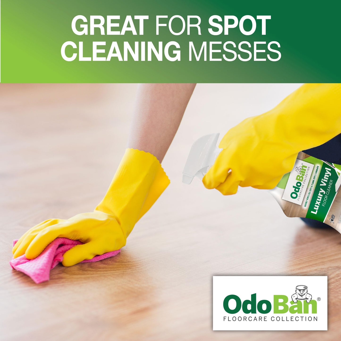 OdoBan Ready-to-Use Luxury Vinyl Floor Cleaner, Streak Free and Neutral PH Formula, Made in the USA, Scentless, 32 Oz Spray 6-Pack