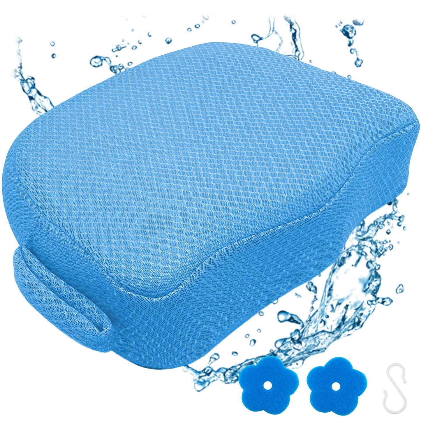 Hot Tub Booster Seat for Adults, 5 Inch Thick Supportive Cushion with Non-Slip Bottom, Weighted for Quick Sink Without Float, Spa Booster Seat for Hot Tub (Including Inflatable), Pool, Bathtub