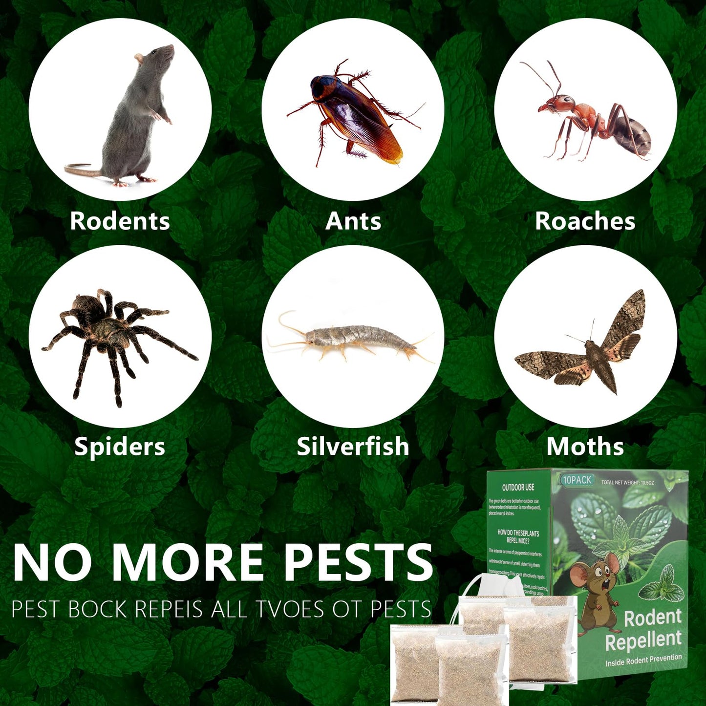 Mouse Rodent Repellent, 20 Pack Peppermint Lemon Oil Mice Repellent for Squirrel Rats Spider Pests, Natural Deterrent for Kitchen, Warehouse, Car, Indoor, Outdoor, Safe for Pets & Family