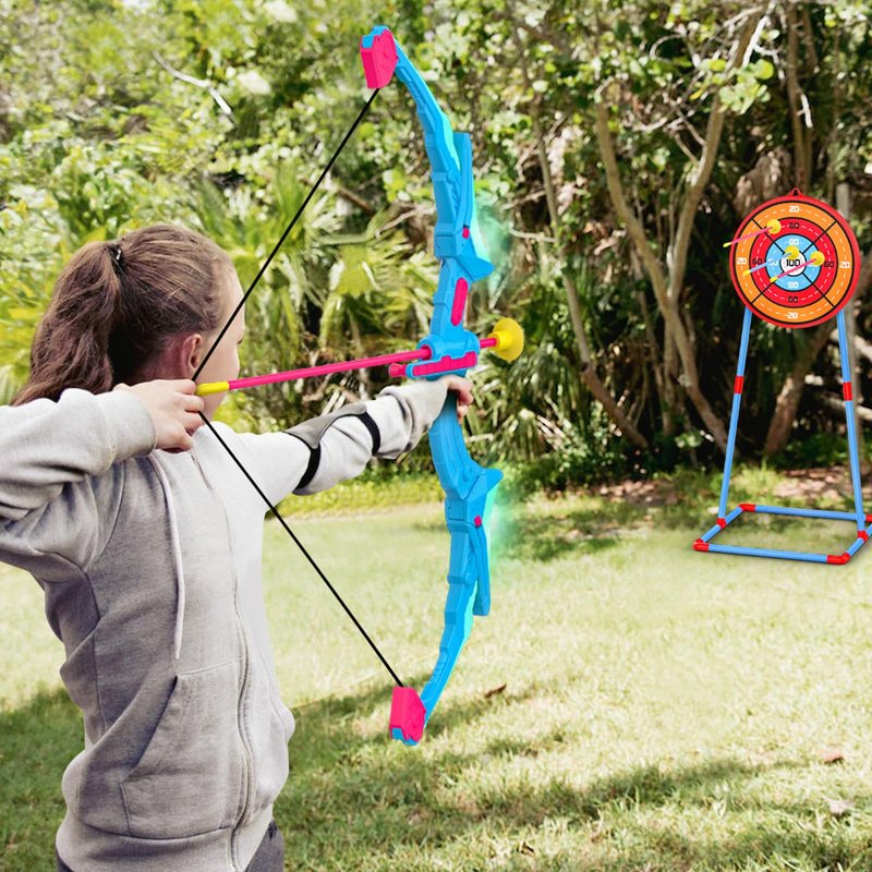 Ocditikl 2 Pack Bow and Arrow Set for Kids, Light Up Archery Set with 14 Suction Cup Arrows, Outdoor Toys for Kids Ages 6-8 8-12, Birthday Gifts Ideas Toys for 4 5 6 7 8 9 10 Year Old Girls Boys