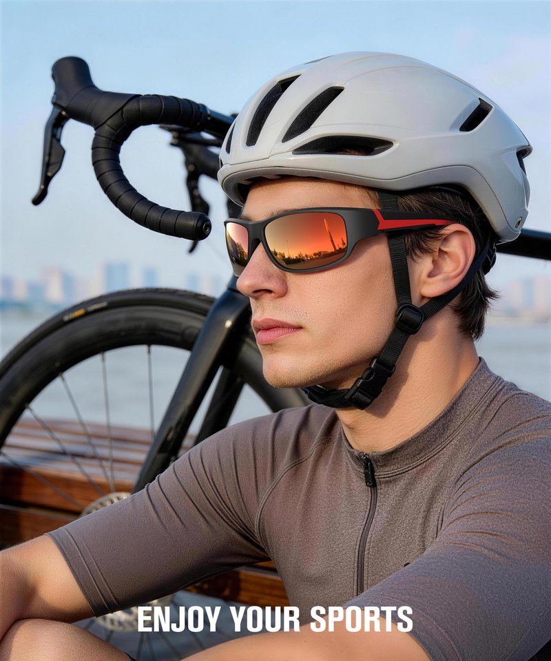 KALIYADI Polarized Sunglasses-for-Men Sports Sunglasses: Mens Sun Glasses with UV400 for Running Fishing Golf