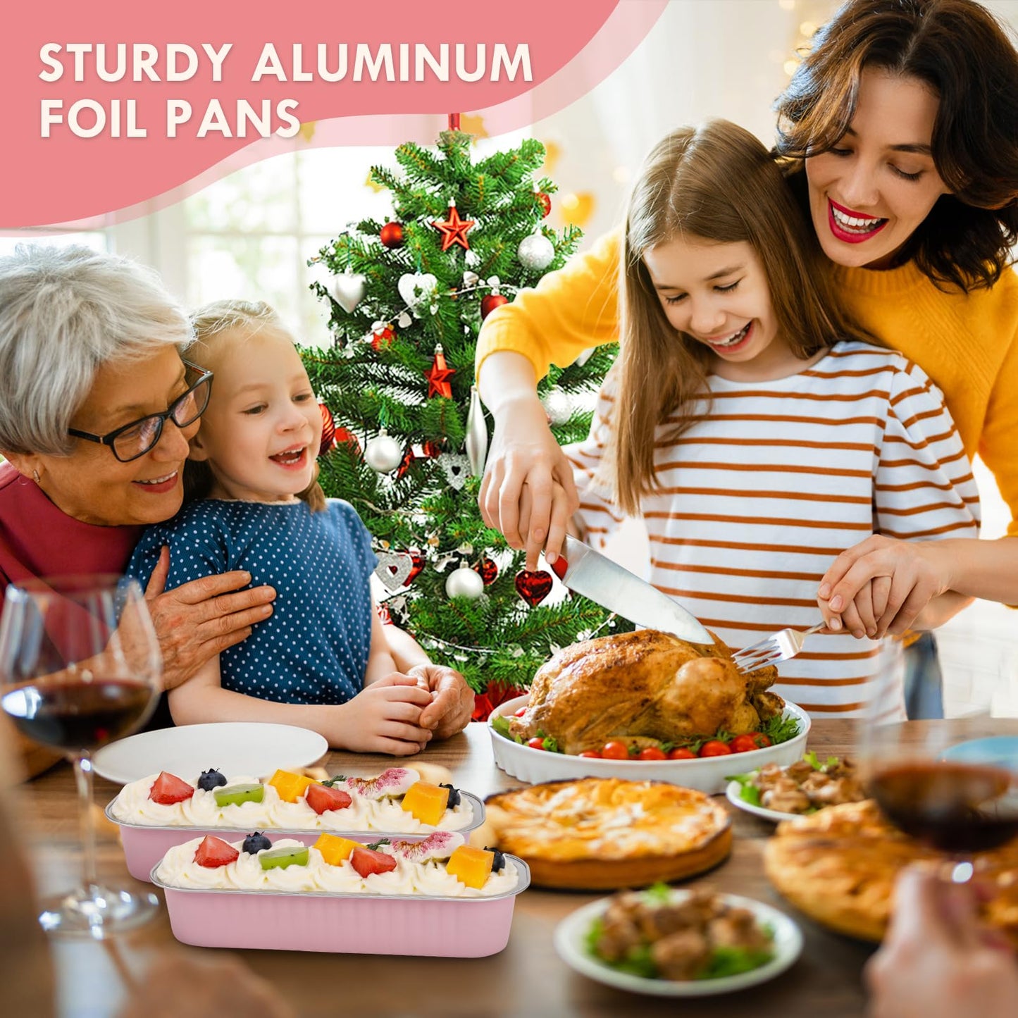 YQER 60 Pack Mini Loaf Pans with Lids and Spoons Sealing Sticker, 6.8oz Mini Cake Pans for Baking, Disposable Aluminum Foil Loaf Pans, Pink Loaf Baking Pans, Small Cake Containers With Lids