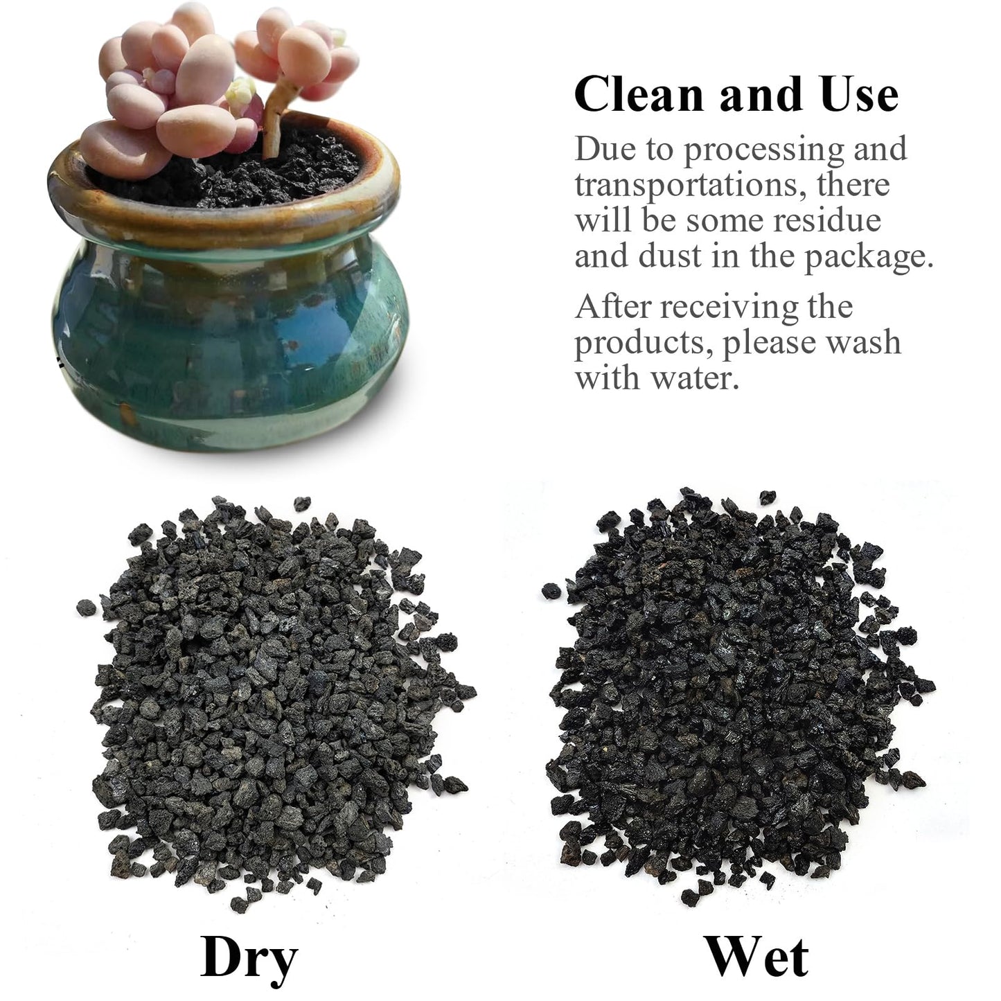 FANTIAN 10 lbs Black Lava Rocks for Fire Pits,5-8 MM Crush Volcanic Rock Pumice Soil Additive for Succulent Plants Aquarium Cactus Bonsai and Garden Landscaping