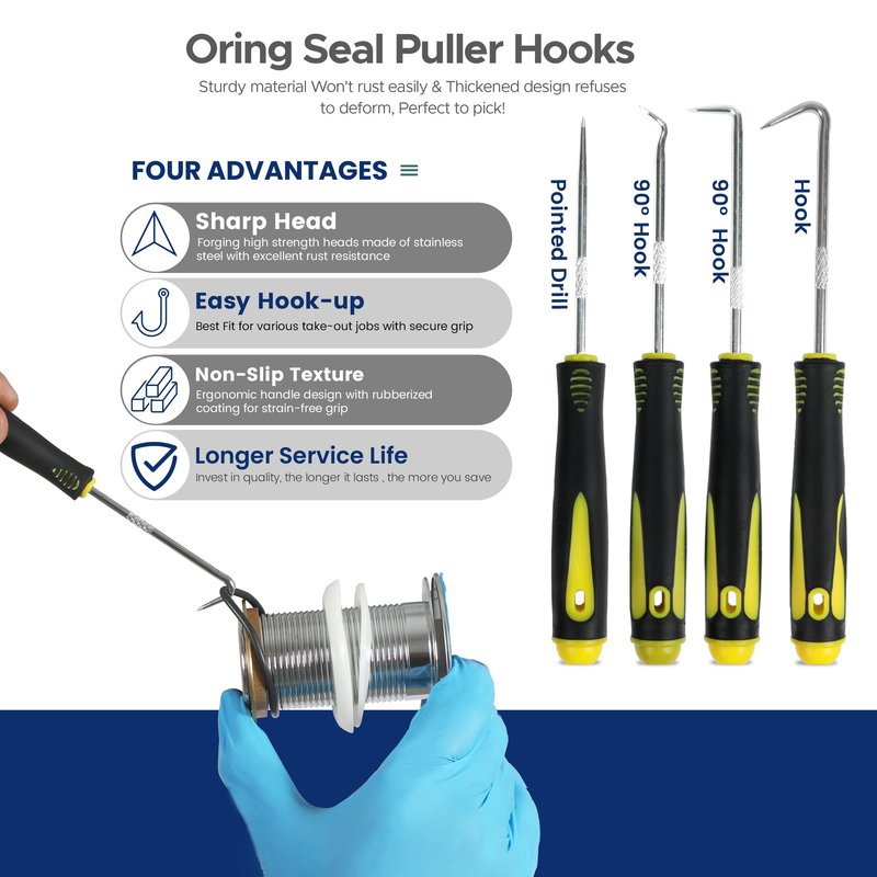 O Ring Kit - 1560 Pcs 32 Size - Nitrile Rubber O Rings Assortment Kit + 4 Hook Set & Grease Tube – for Automotive, Plumbing, Pressure Washer, Air or Gas Sealing Connections (O Rings 1560 Pcs)