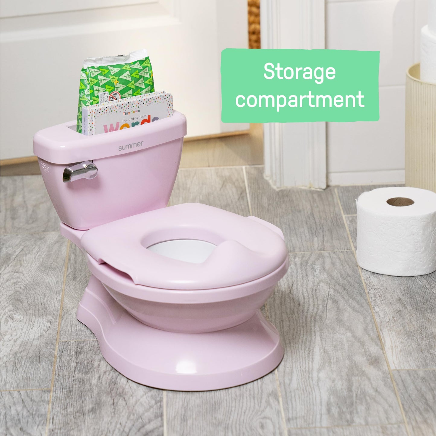Ingenuity My Size Potty Pro in Pink, Infant Potty Training Toilet, Lifelike Flushing Sound, for Ages 18 Months, Up to 50 Pounds