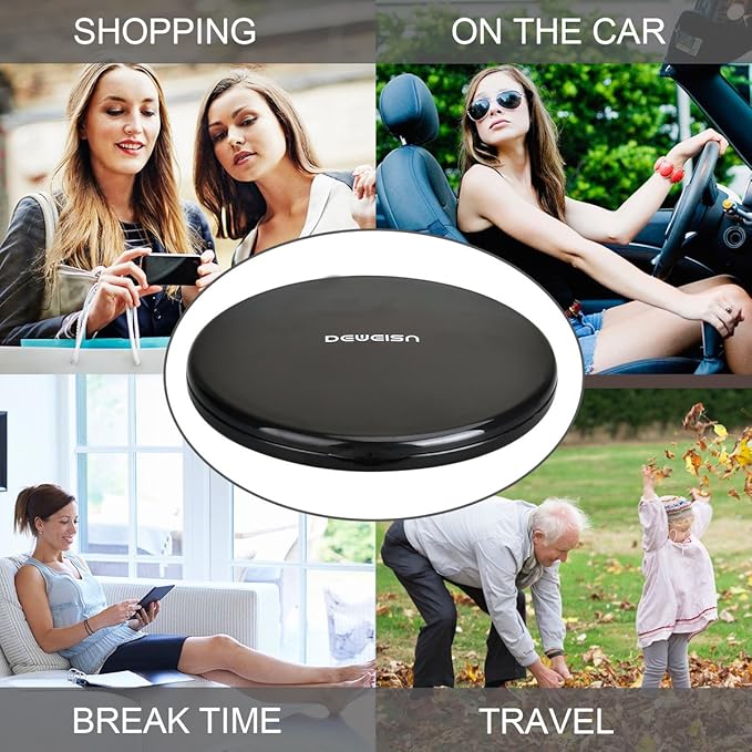 deweisn Magnifying Compact Cosmetic Mirror Elegant Pocket Handheld Makeup Mirror with Powerful 10x Magnification and 1x True View Mirror for Travel or Your Purse (Pack of 2)