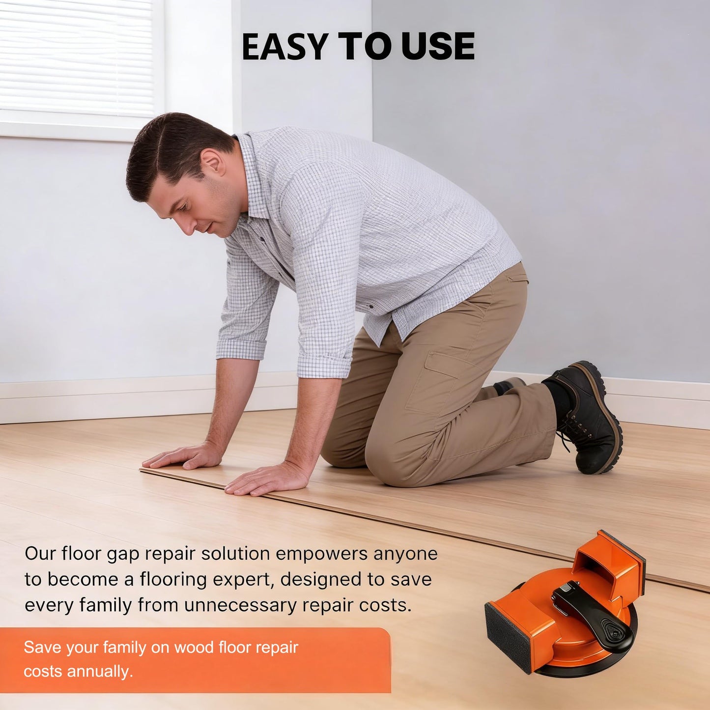 Floor Gap Fixer Tool Heavy Duty for Laminate/Vinyl/Wood/Tile Flooring