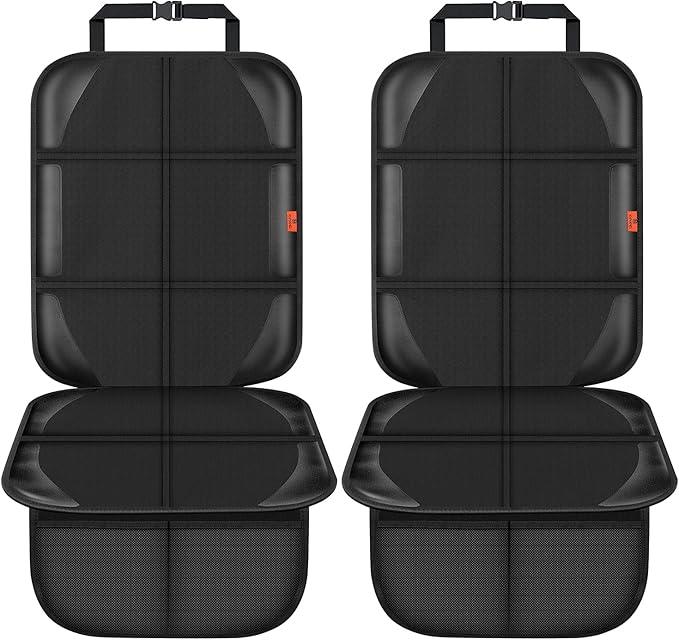 Car Seat Protector,Auto Car Seat Protectors Baby Carseat Waterproof & Durable 600D Fabric for Child Baby Car Seat Mat Vehicle Pet Cover 2 Storage Pockets (2 Pack)