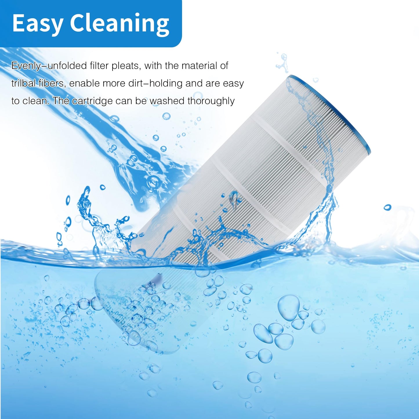 AmiBron C1200 Pool Filter Cartridge, Compatible with Hayward CX1200RE, PA120, C-8412, Ultra-B2, FC-1293, Clearwater II 125, Waterway Pro Clean 125, 817-0125N, 120 sq.ft. 1Pack