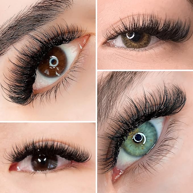 LASHVIEW 1000 Premade volume fans Mixed lengths 9-16mm loose Fans C, D Curl. Handmade eyelash extensions supplies Russian volume lash promade fan 5D,10D(0.07 5D C 9-16mm）
