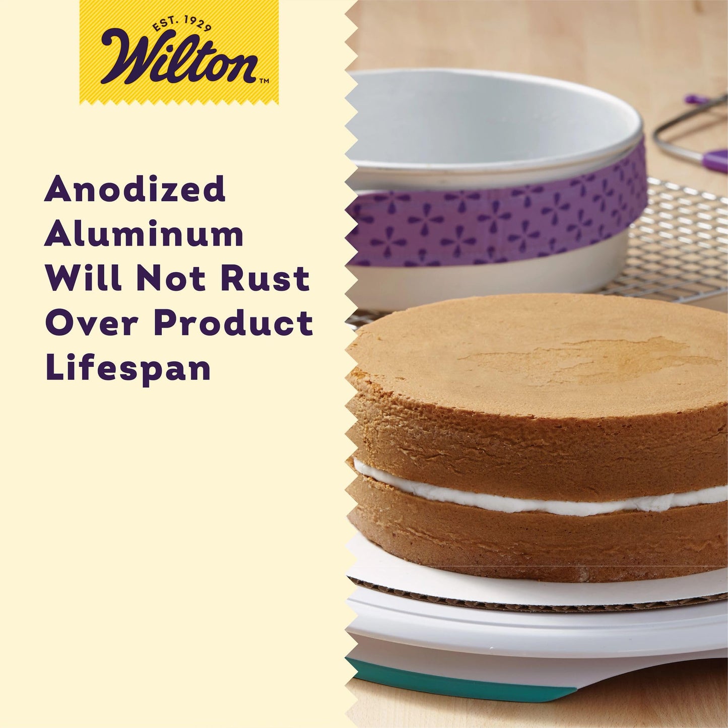 Wilton Aluminum 2-Piece Round Cake Pan Set, Durable Anodized Bakeware for Tiered & Layered Cakes, Even Heating, Rust-Resistant, Professional Cake Baking Pans, 9 x 2 in, Packaging May Vary