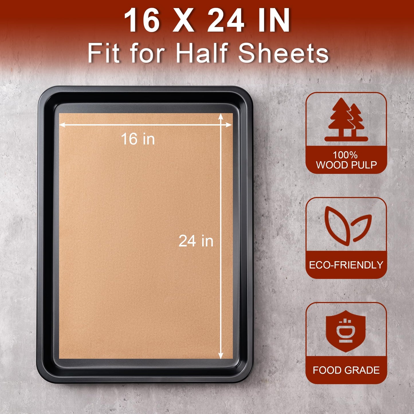 200Pcs Parchment Paper sheets, 16 x 24 Inches Non-Stick Precut Baking Parchment,Unbleached,Parchment Paper For Baking,Fryer, Cooking,Oven,Perfect for Bread, Cakes, Barbecue