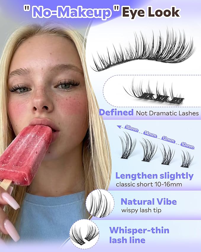Goddvenus Wispy Lash Clusters Kit Eyelash Clusters Natural Cluster Eyelash Extensions Kit 10-16mm CC Curve Lash Extension Kit For DIY