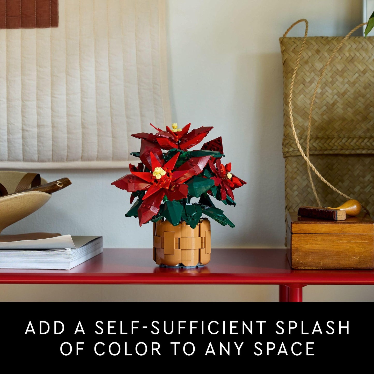 LEGO Icons Poinsettia Building Sets for Adults - Artificial Flowers for Decoration - Christmas Flowers for Table Centerpiece - 10370