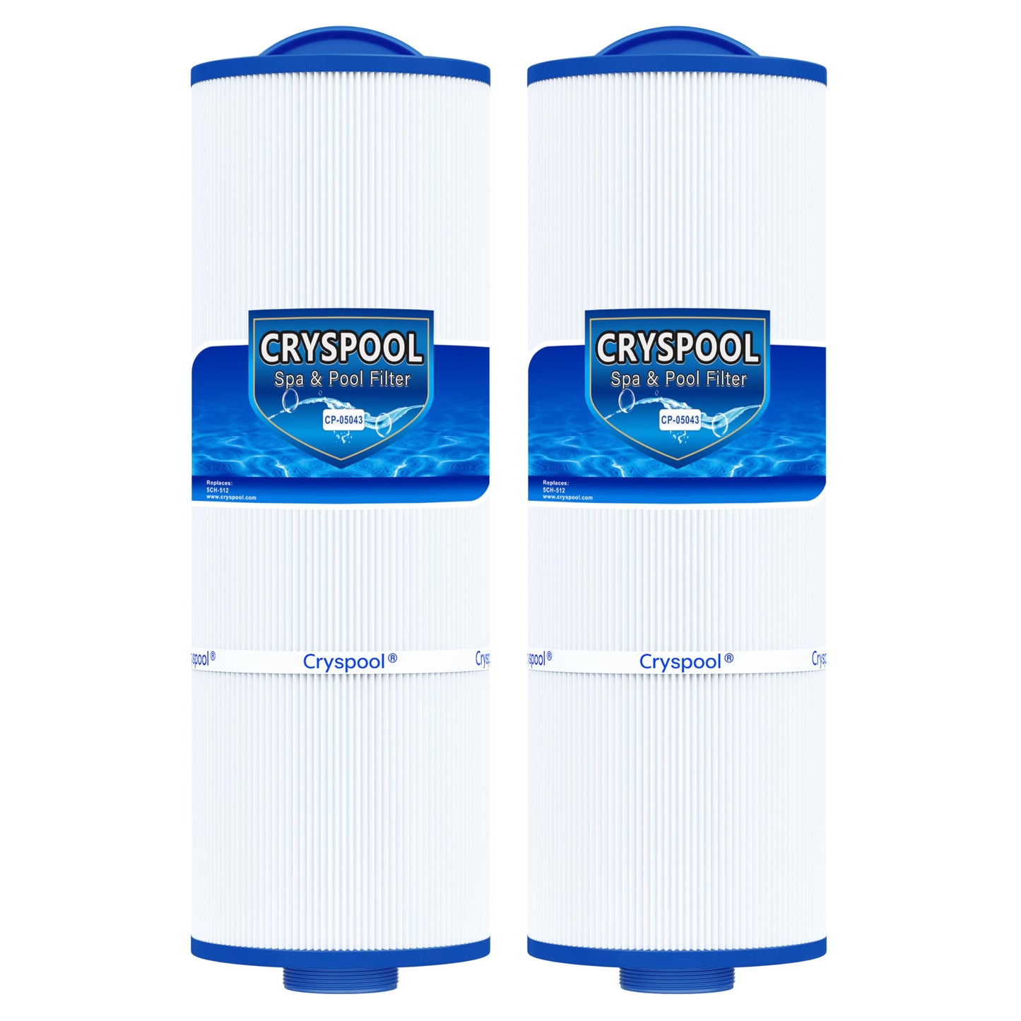 Cryspool® 05043 Filter Compatible with 20690 Marquis Hot Tub Filter, 5CH-512, 50 Sq. Ft Spa Filter Cartridge, 2 Pack