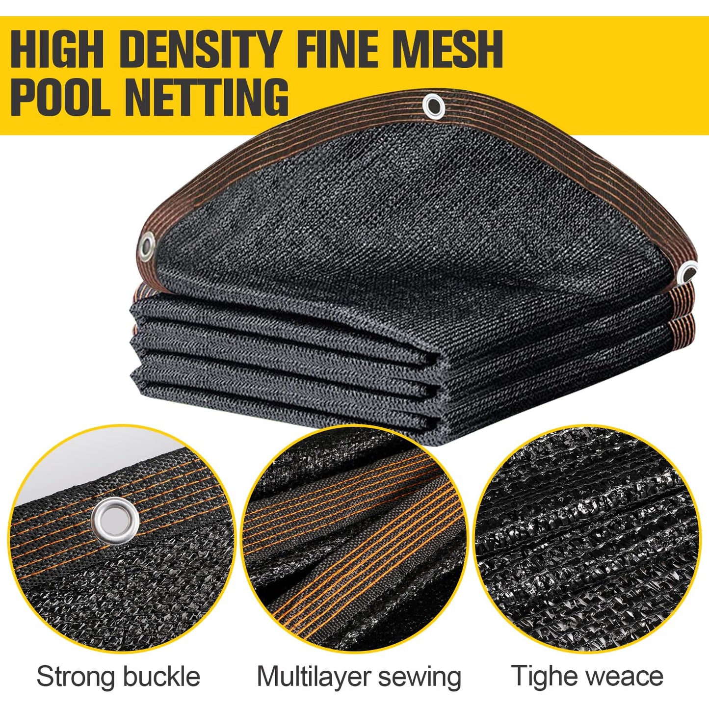 Pool Leaf Net Cover 24 ft Round, Fine Mesh Leaf Net for Above Ground Pool, Winter Pool Cover 24 ft Round Above Ground with 96FT Rope,Cover Size: 27-Feet Dia