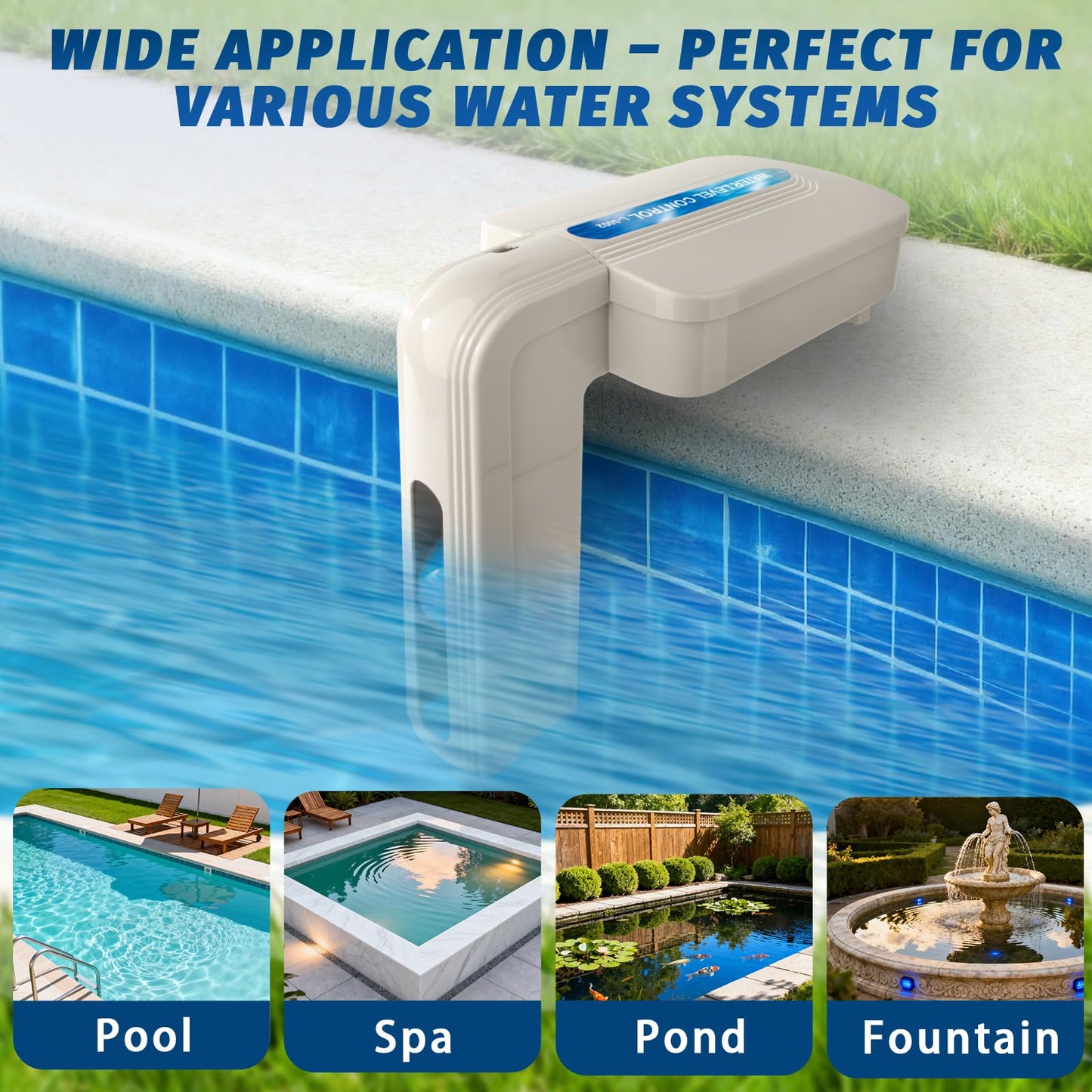 JANWISOL 2026 Upgrade Automatic Pool Filler with Adjustable Float Valve, Automatic Pool Water Leveler for Swimming Pools and Ponds, Pool Auto Filler, White