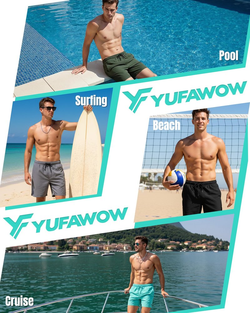 7 Inch 7in Men Swim Trunks mid-thigh Compression Liner Quick Dry Drawstring Male Swimwear Swimsuit Swimtrunks Boardshorts Bathing Suit Fair Beach Water Shorts Zipper Mesh Pocket Inseam Harbor Pink