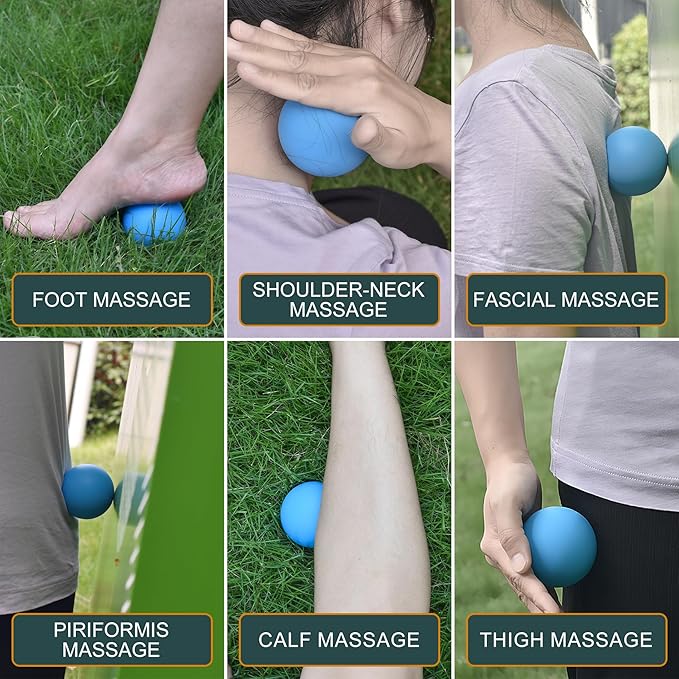 Massage Lacrosse Balls for Myofascial Release,Yoga Deep Tissue Massage,Trigger Point Therapy and Foot Plantar Fasciitis,Muscle Soreness Massager Ball (2Pack,Red)