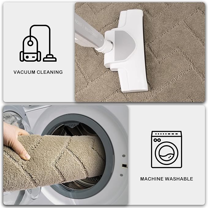 PURRUGS Dirt Trapping Door Mat 32" x 47", Non-Slip Machine Washable Entry Rug, Dog Doormat, Indoor Front Door Mat, Super Absorbent Entryway Rug for Muddy Shoes & Paws, Taupe