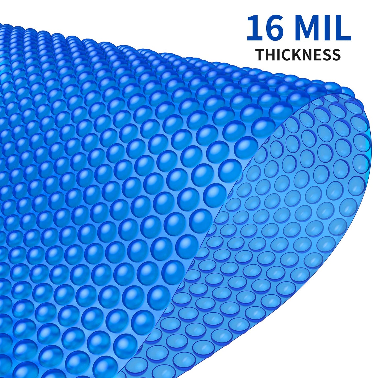 BigXwell 12 Foot Round Solar Pool Cover, 16-mil Blue Pool Covers for Above-Ground and In-Ground Pools, Heavy-Duty Insulating Cover, Solar Blanket Cover for Swimming Pool