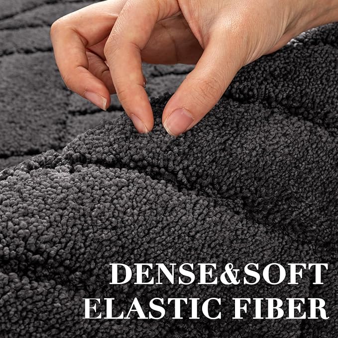 Tindbea Extra Large Dog Mat for Muddy Paws,Absorbs Moisture Dirt Non-Slip Washable Mud Mat for Dogs,Soft Rubber Backing Front Inside Pet Rug for Entryway, Mud Dog Paws, Patio(47"x71",Charcoal)