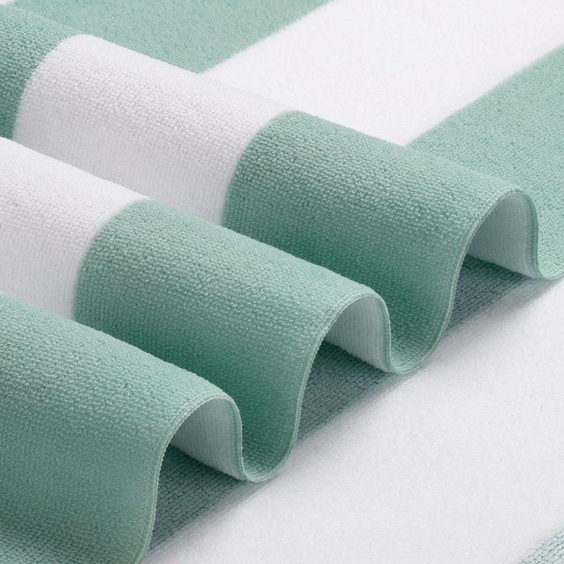 WILFA Extra Large Beach Towel - Oversized Mircofiber 40 x 70 inches, XL Striped Lightweight Pool Towel, Big Cabana Swim Travel Towel for Adults Mens Women,Teal