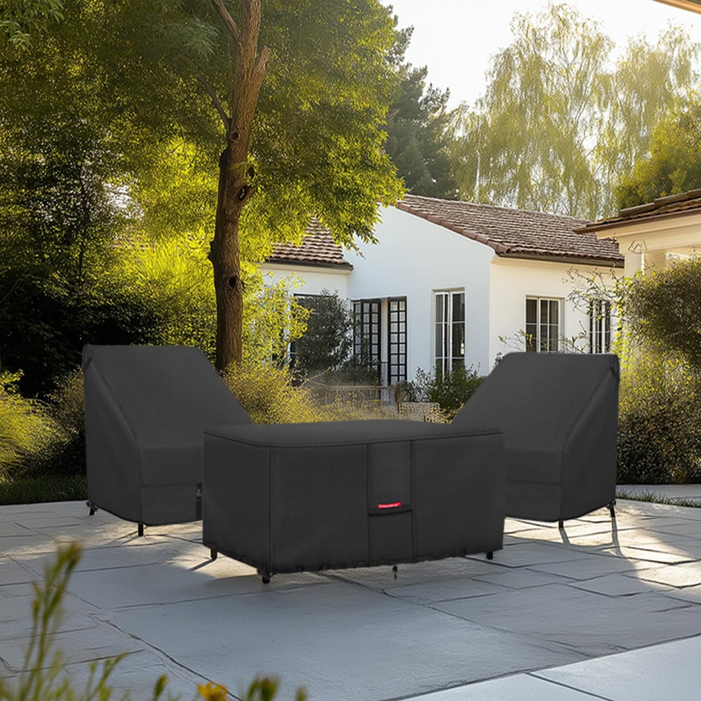 Porch Shield Patio Fire Pit Cover - Waterproof 600D Outdoor Rectangular Fire Table Cover Deck Box Protector - 54 x 28 inch, Black