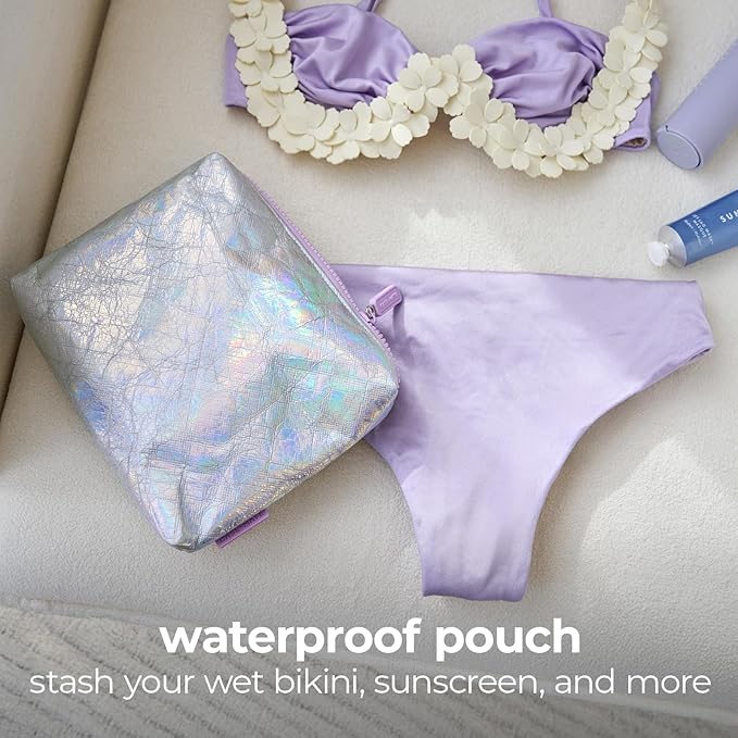 Case-Mate Essential Crinkle Makeup Bag - Waterproof Zipper Pouch - Daily Use Travel Pouch for Toiletries and Beach