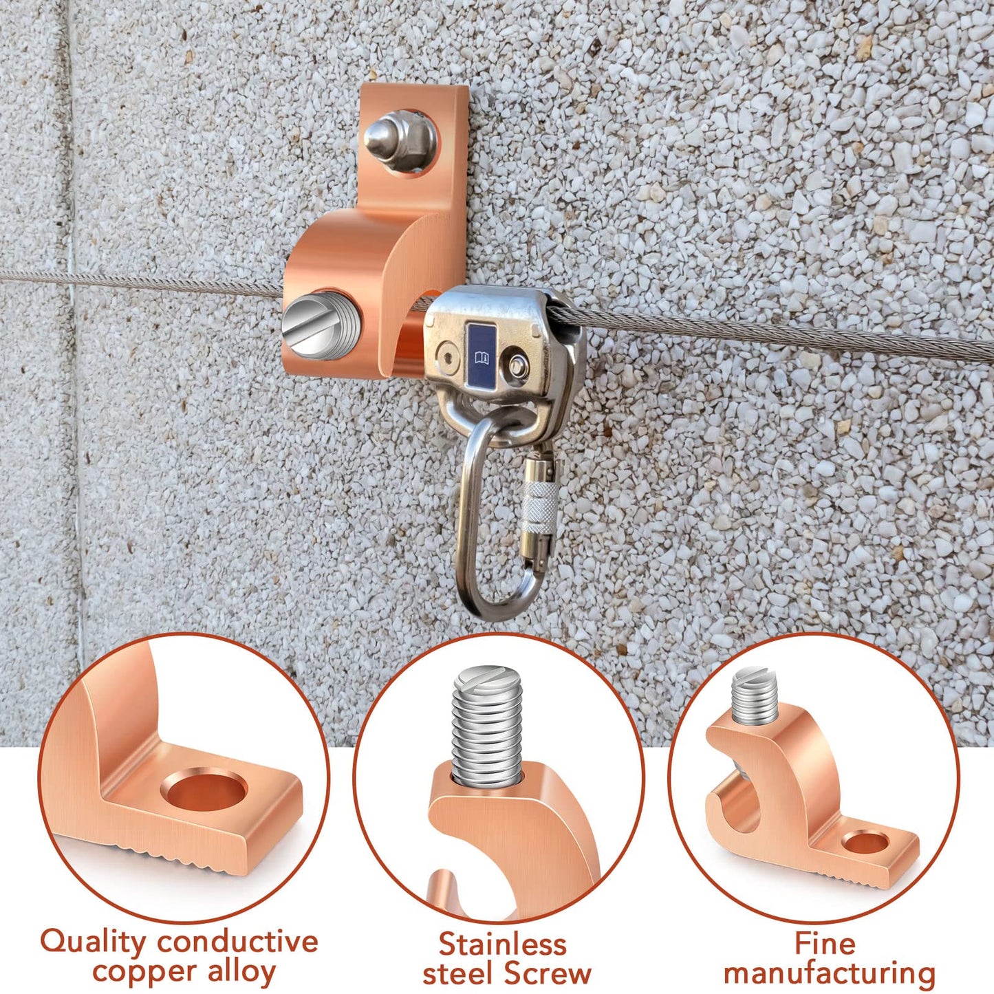 Landhoow 20 Pack Lay in Connector Pool Bonding Lug Copper Conductor Lay in Connector Copper Lay in Lugs AWG for Grounding Swimming Pool and Conduits, 4-14 Wire Range