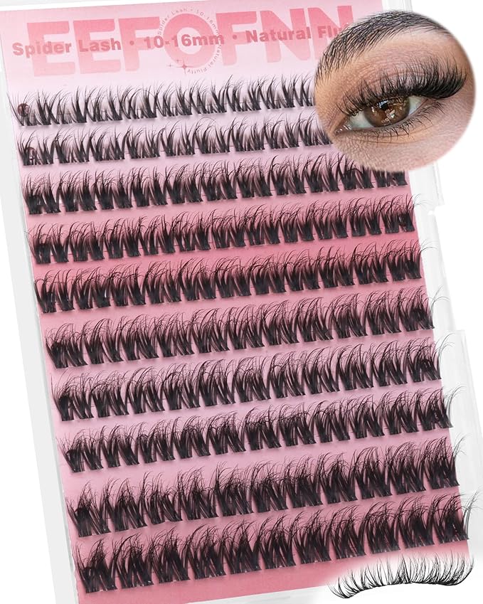 Lash Clusters Natural Eyelash Clusters Wispy Lashes Clusters C Curl Cluster Eyelash Extensions 8-14mm Lash Cluster Invisible Band Individual Lashes Bunny Cluster Lashes by Eefofnn