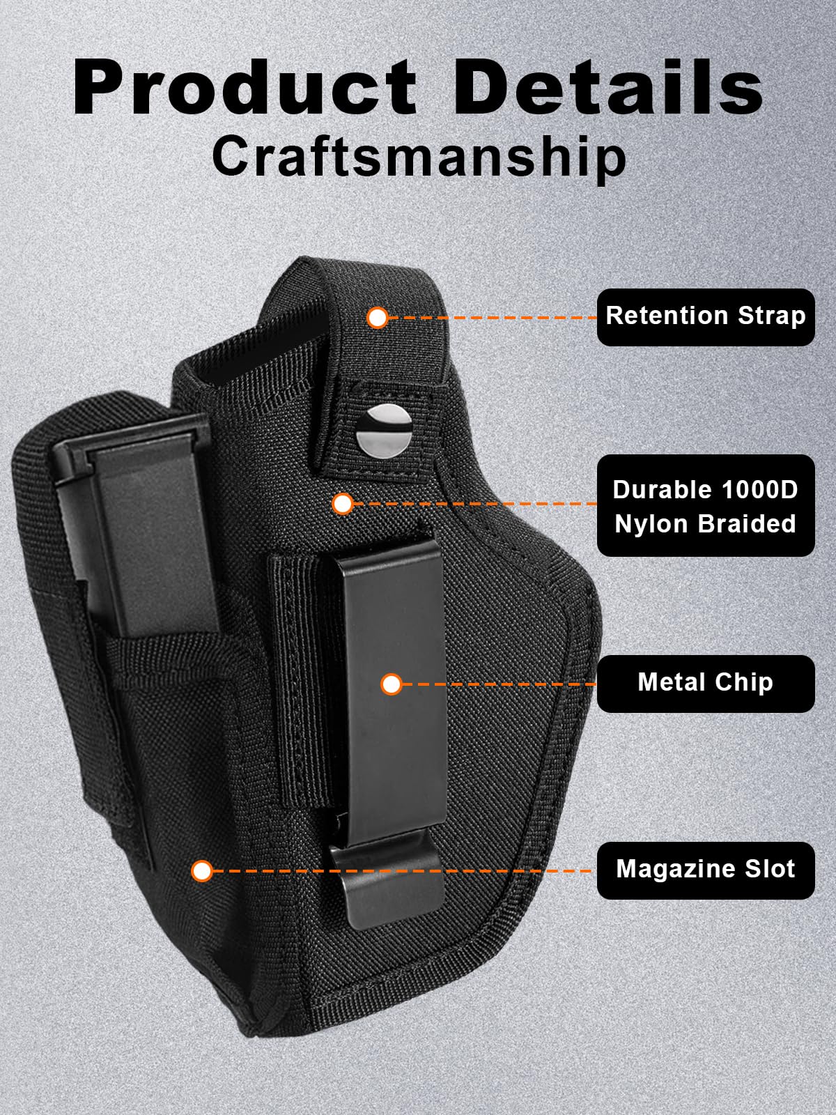 Glock 19 Gun Holster for Men & Women, IWB/OWB Concealed Carry Holsters, 9mm Pistlo Holster fits Glock 19/17/43X/23/26/27, 1911, 380 45ACP, S&W M&P Shield, Sig