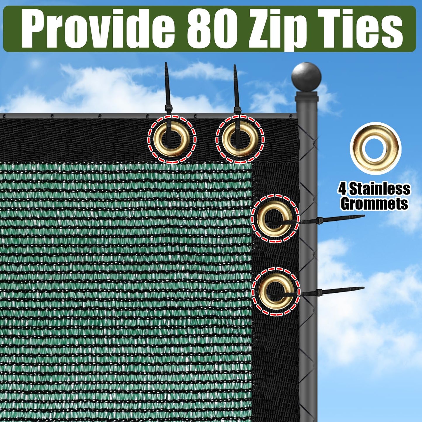 Green 4FT X 50FT Outdoor Privacy Screen Fence & Mesh Shade Net Cover, Ideal for Garden and Backyard - Enhances Privacy for Fencing & Chain Link, Perfect for Patio Privacy Wall, Slats，Freestanding