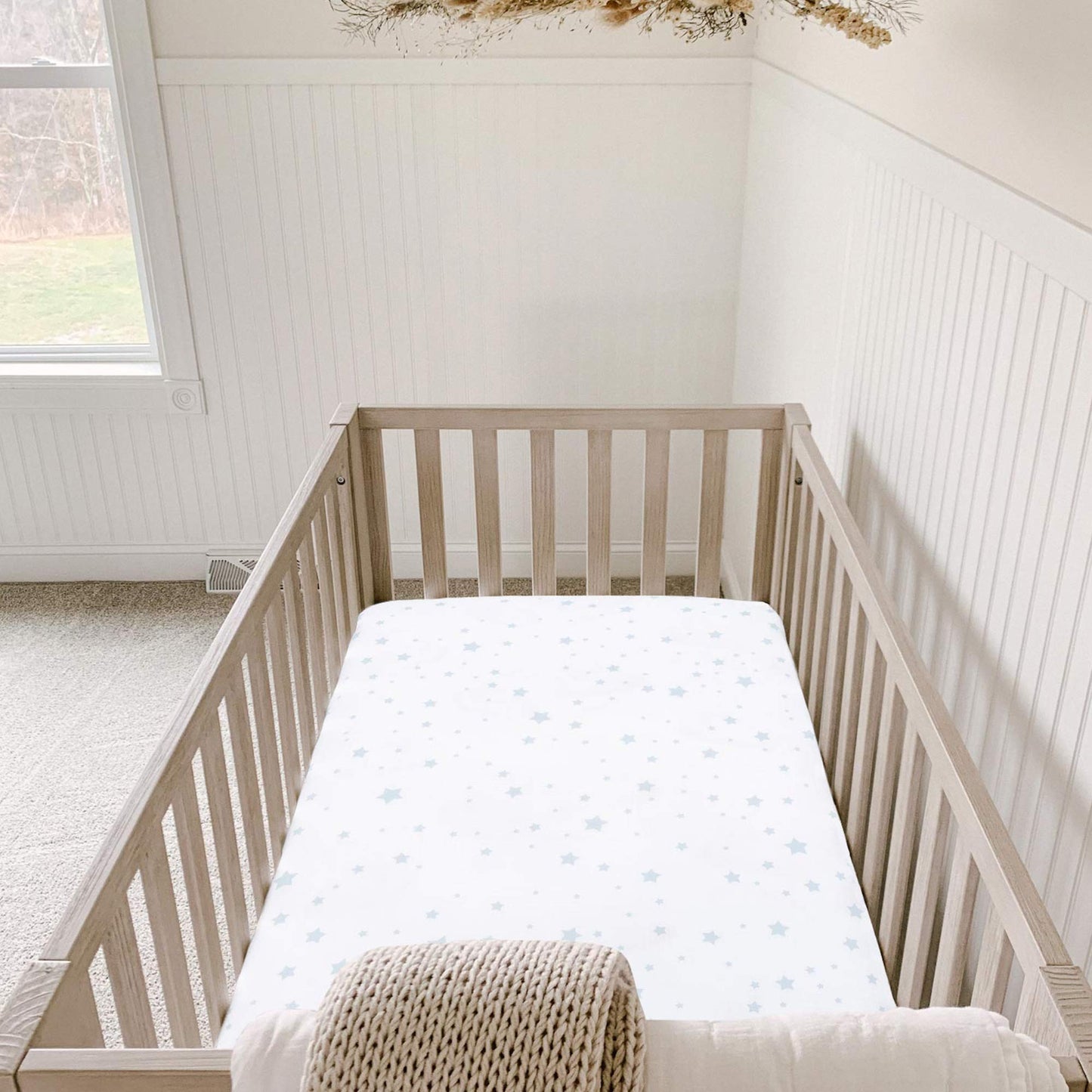 Newton Baby Fitted Crib Sheet (2-Pack) - Ultra Breathable and Soft, Organic Cotton, Fits All Standard Cribs, White Stardust