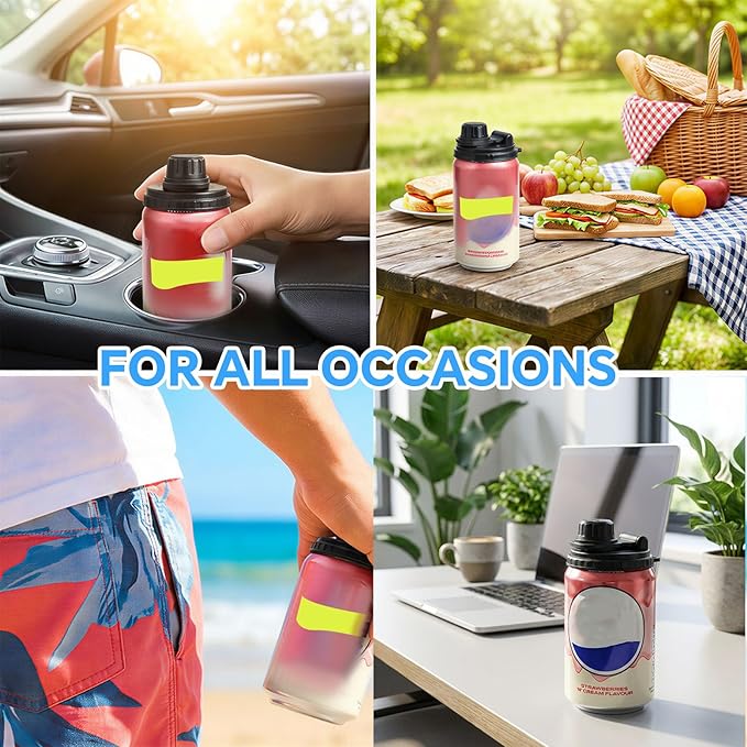 6-Pack Soda Can Lids with Twist-Off Caps Reusable BPA-Free Can Covers for Soda, Beer & Energy Drinks, Universal Fit 202/206 Cans, Helps Maintain the Taste of The Beverage (Black)