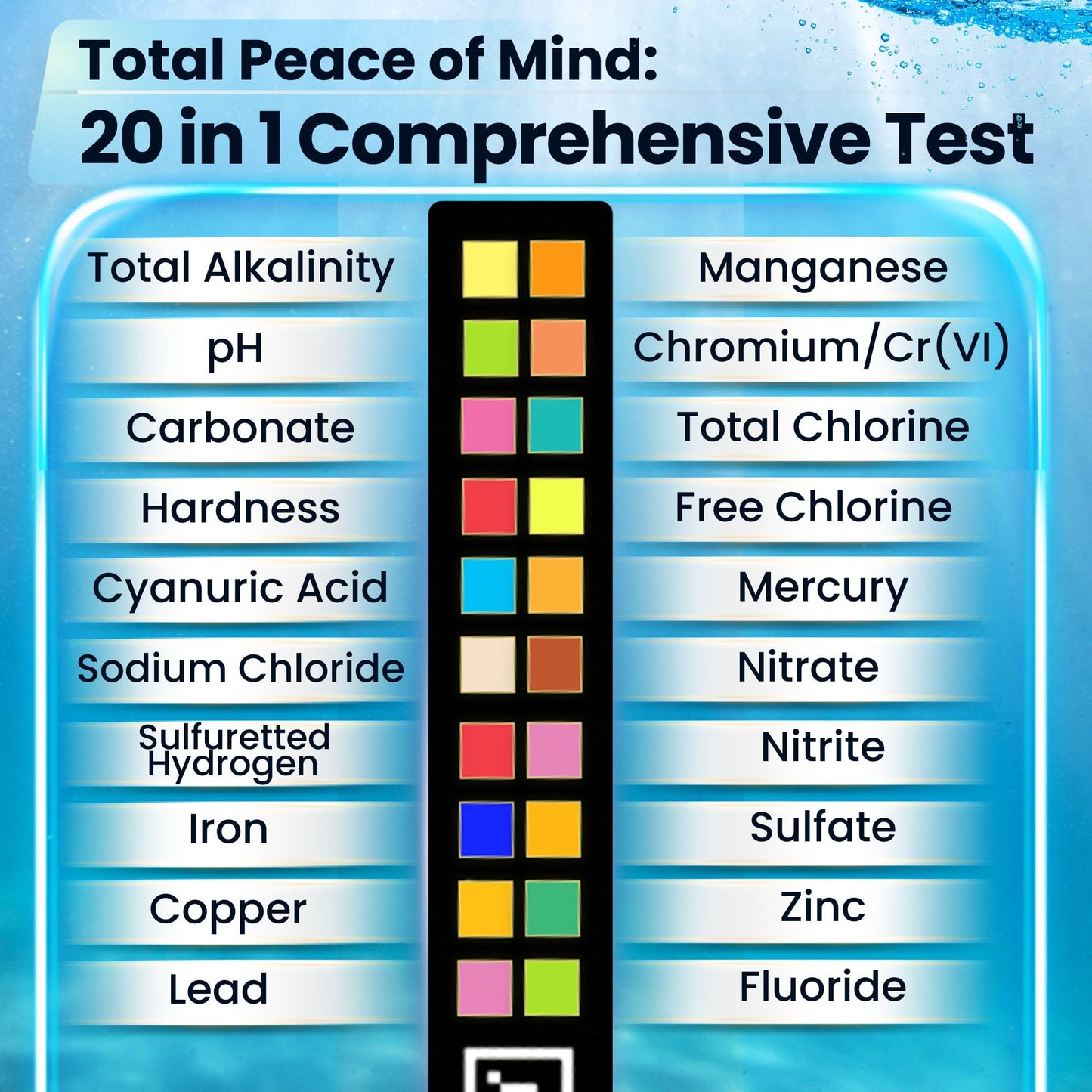 DROPLYTIX 20-in-1 Drinking Water Test Kit with Mobile App, Lab-Precision Home Water Testing Strips for Tap and Well Water, Tests pH, Hardness, Lead, Iron, Chlorine, Nitrate, Fluoride, Heavy Metals